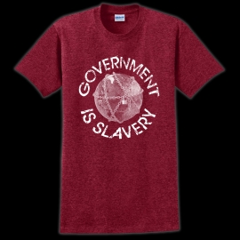 Government Is Slavery T-Shirt – Antique Cherry Red